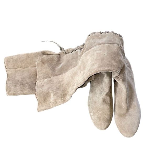 NWOB Steve Madden Hansil over the knee leather tan boots lace 9 - Picture 4 of 11